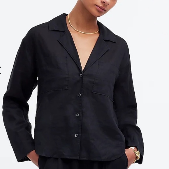 Madewell Tops - Madewell Resort Long-Sleeve Shirt black